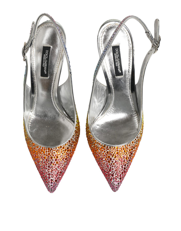 Pumps mit Pailletten und Fersenriemen in Multicolor
