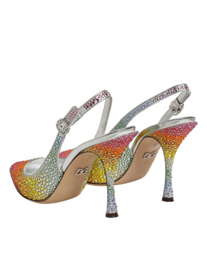 Pumps mit Pailletten und Fersenriemen in Multicolor