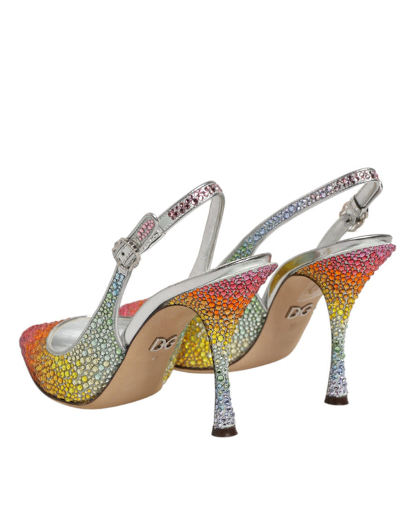 Pumps mit Pailletten und Fersenriemen in Multicolor