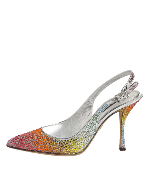 Pumps mit Pailletten und Fersenriemen in Multicolor