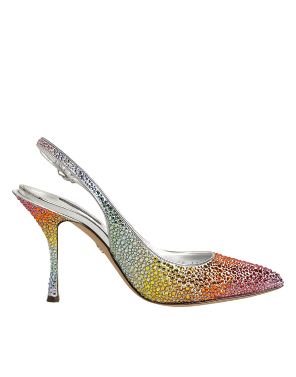 Pumps mit Pailletten und Fersenriemen in Multicolor