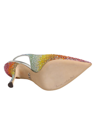 Pumps mit Pailletten und Fersenriemen in Multicolor