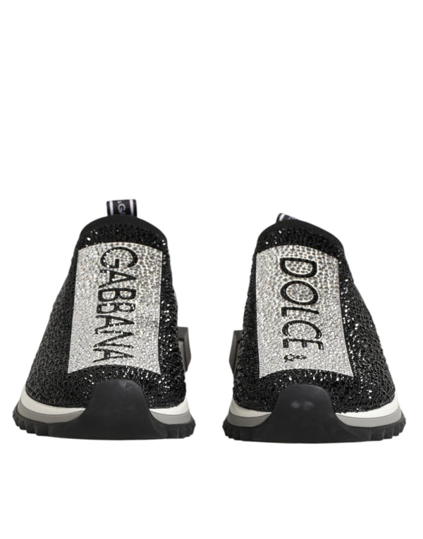 Schwarze Slip-On-Sneaker Sorrento mit Silberakzenten