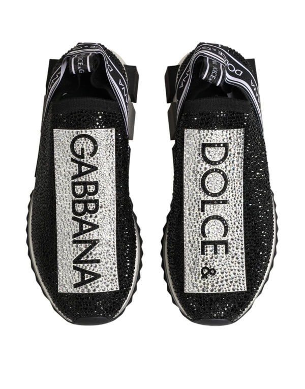 Schwarze Slip-On-Sneaker Sorrento mit Silberakzenten