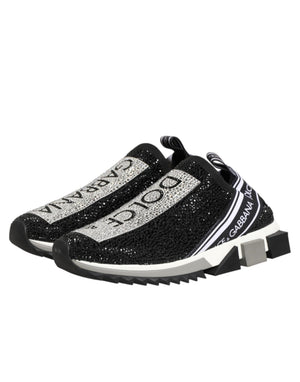 Schwarze Slip-On-Sneaker Sorrento mit Silberakzenten