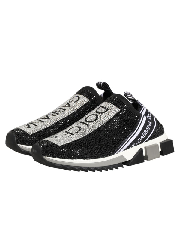 Schwarze Slip-On-Sneaker Sorrento mit Silberakzenten