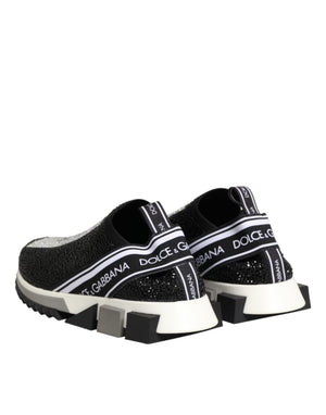 Schwarze Slip-On-Sneaker Sorrento mit Silberakzenten