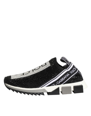Schwarze Slip-On-Sneaker Sorrento mit Silberakzenten