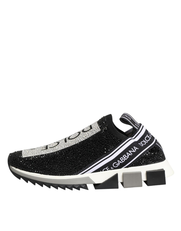 Schwarze Slip-On-Sneaker Sorrento mit Silberakzenten