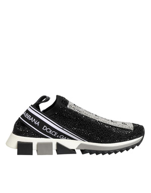 Schwarze Slip-On-Sneaker Sorrento mit Silberakzenten