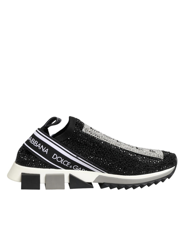 Schwarze Slip-On-Sneaker Sorrento mit Silberakzenten