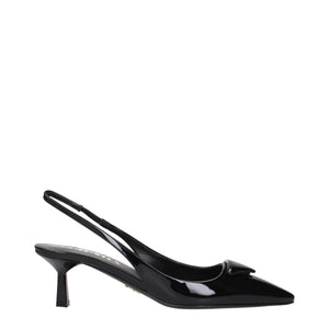 Schwarze Leder-Pumps mit mittlerem Absatz