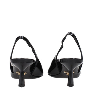 Schwarze Leder-Pumps mit mittlerem Absatz