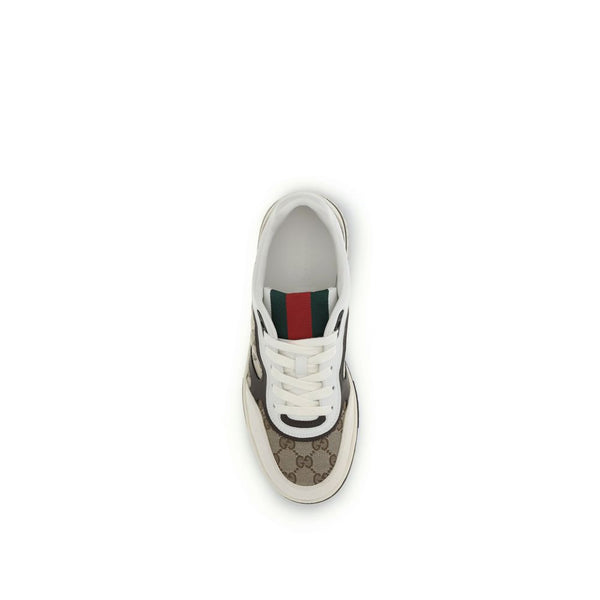 Beige Sneaker aus Stoff mit niedrigem Schaft