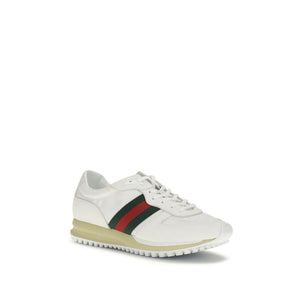 Weiße Polyamid-Sneaker im sportlichen Stil