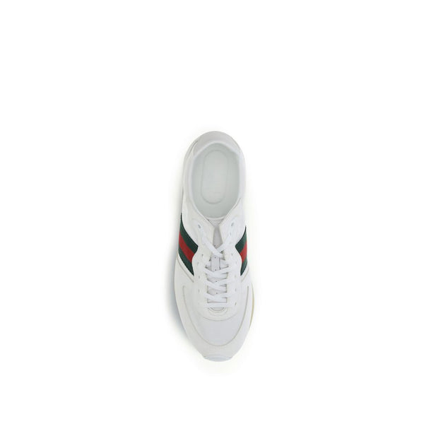 Weiße Polyamid-Sneaker im sportlichen Stil