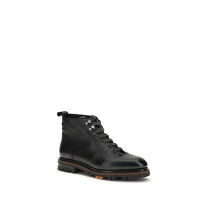 Schwarze Kalbshaut Bos Taurus Schnürstiefel