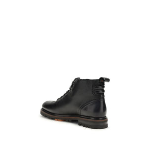 Schwarze Kalbshaut Bos Taurus Schnürstiefel