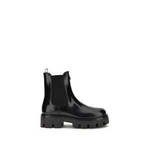 Schwarze Gummistiefeletten