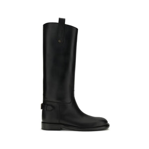 Schwarze Kalbshaut Bos Taurus Stiefel