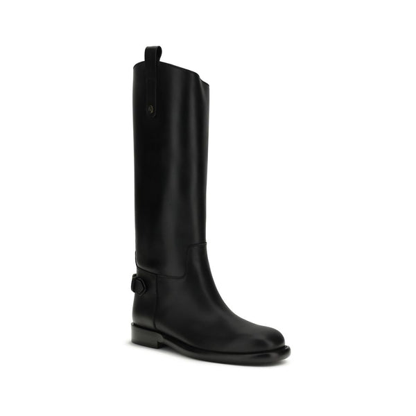 Schwarze Kalbshaut Bos Taurus Stiefel