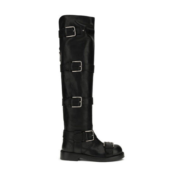 Schwarze Kalbshaut Bos Taurus Schnürstiefel