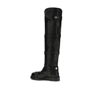 Schwarze Kalbshaut Bos Taurus Schnürstiefel