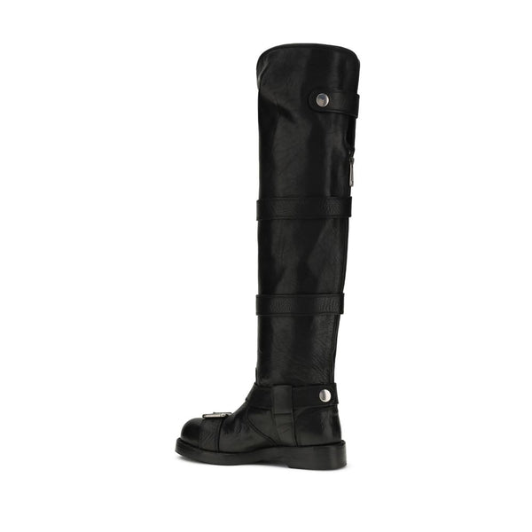 Schwarze Kalbshaut Bos Taurus Schnürstiefel