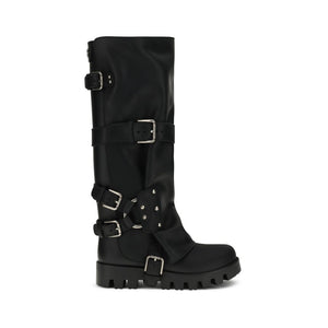 Schwarze Kalbshaut Bos Taurus Schnürstiefel