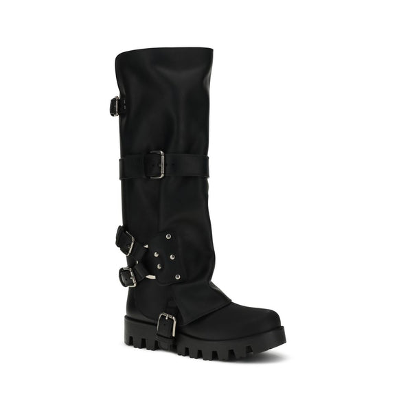 Schwarze Kalbshaut Bos Taurus Schnürstiefel