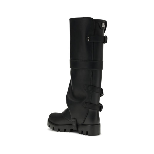 Schwarze Kalbshaut Bos Taurus Schnürstiefel