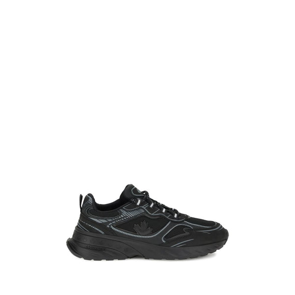 Schwarze Sneaker aus Kalbshaut Bos Taurus