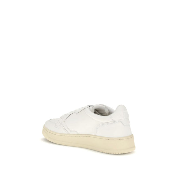 Weiße Gummisohle Sneakers mit niedrigem Schaft