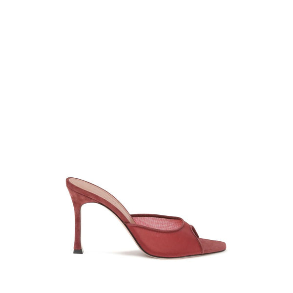 Rote Polyester-Stilettosandalen