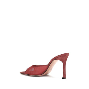 Rote Polyester-Stilettosandalen