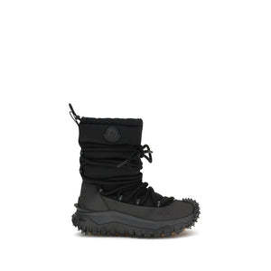 Schwarze Polyamid-Schnürstiefel