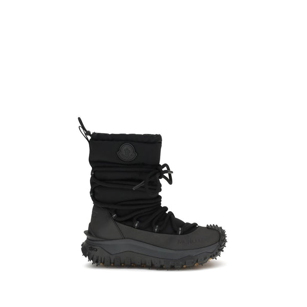 Schwarze Polyamid-Schnürstiefel