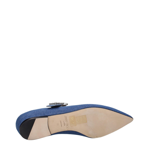 Blaue Stoff-Ballerinas