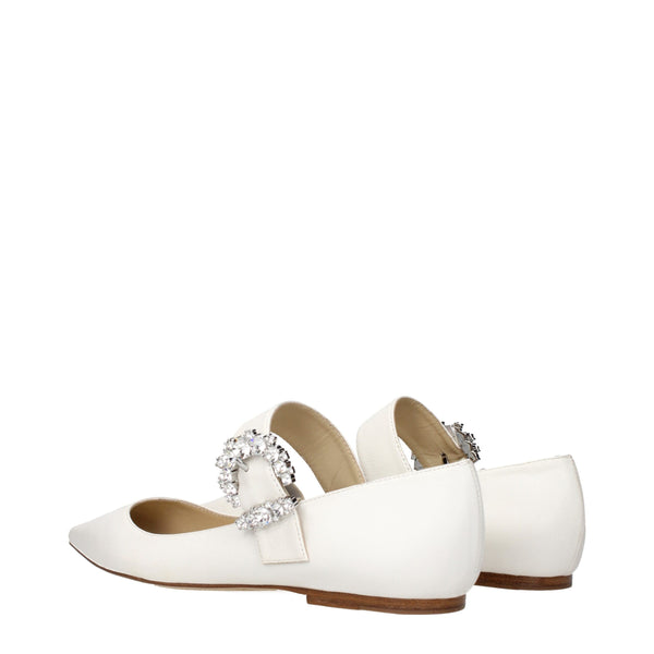 Weiße Leder-Ballerinas