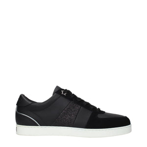 Schwarze Leder-Sneaker mit niedrigem Schaft