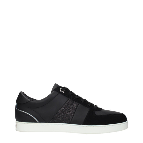 Schwarze Leder-Sneaker mit niedrigem Schaft