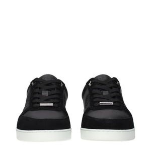 Schwarze Leder-Sneaker mit niedrigem Schaft