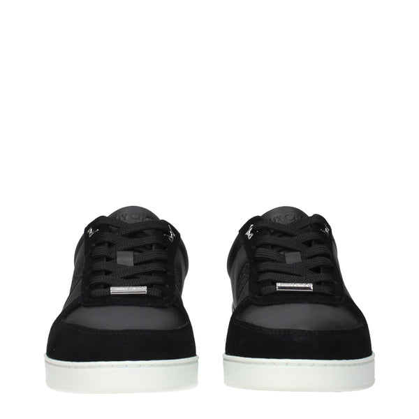 Schwarze Leder-Sneaker mit niedrigem Schaft