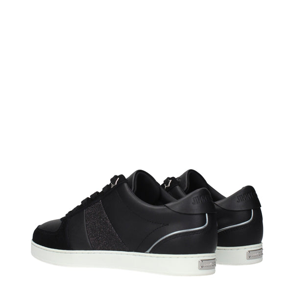 Schwarze Leder-Sneaker mit niedrigem Schaft