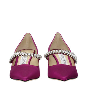Pinke Satin Pumps mit mittlerem Absatz