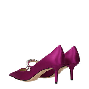 Pinke Satin Pumps mit mittlerem Absatz