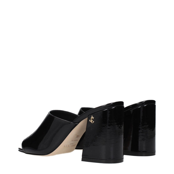 Schwarze Ledersandalen mit Plateau