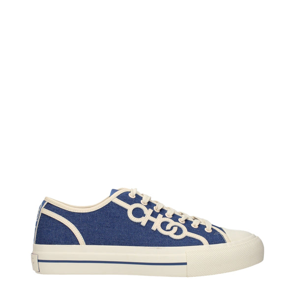 Blaue Stoff-Sneaker mit niedrigem Schaft