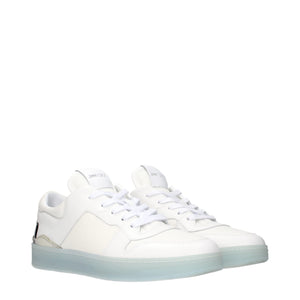 Weiße Leder-Sneakers mit niedrigem Schaft