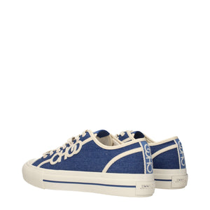 Blaue Stoff-Sneaker mit niedrigem Schaft